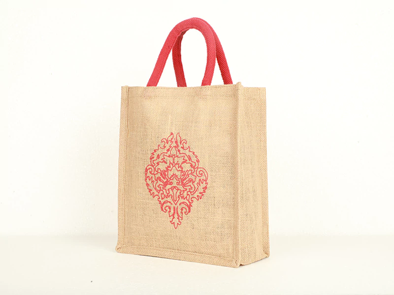 Hand made classic brown jute bag with flower design || Rural  Handmade-Redefine Supply to Build Sustainable Brands